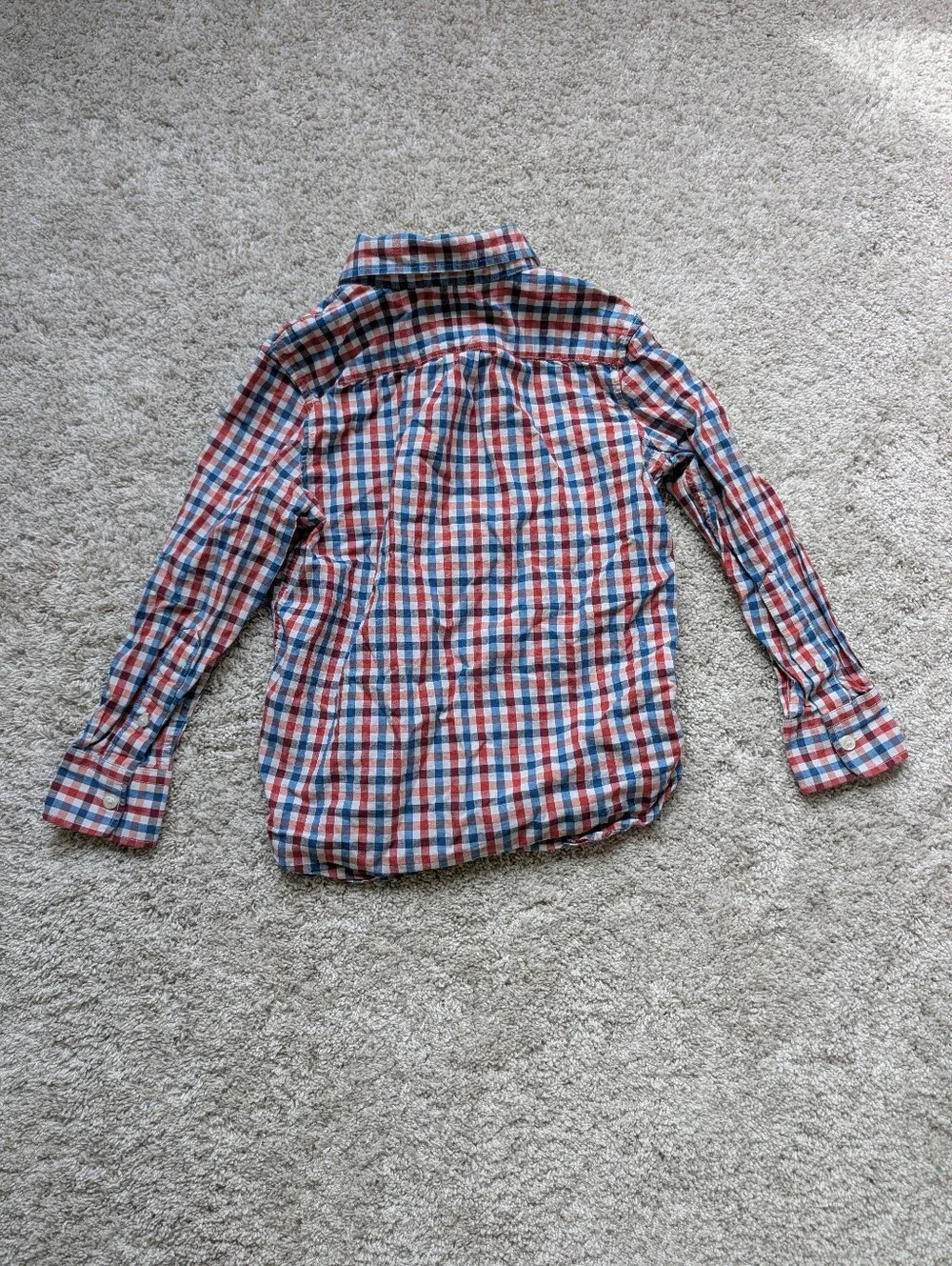 GAP Boys Checked Button-Down Long Sleeve Shirt - Size 6/7